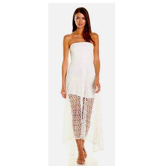 KEEPSAKE the Label Dresses & Skirts - Keepsake Midnight Hour Strapless Lace Hi-Low Dress